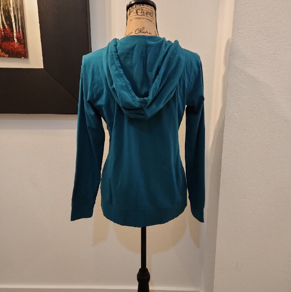 Sofra Teal Zip-Up Hooded Sweatshirt - Picture 3 of 6